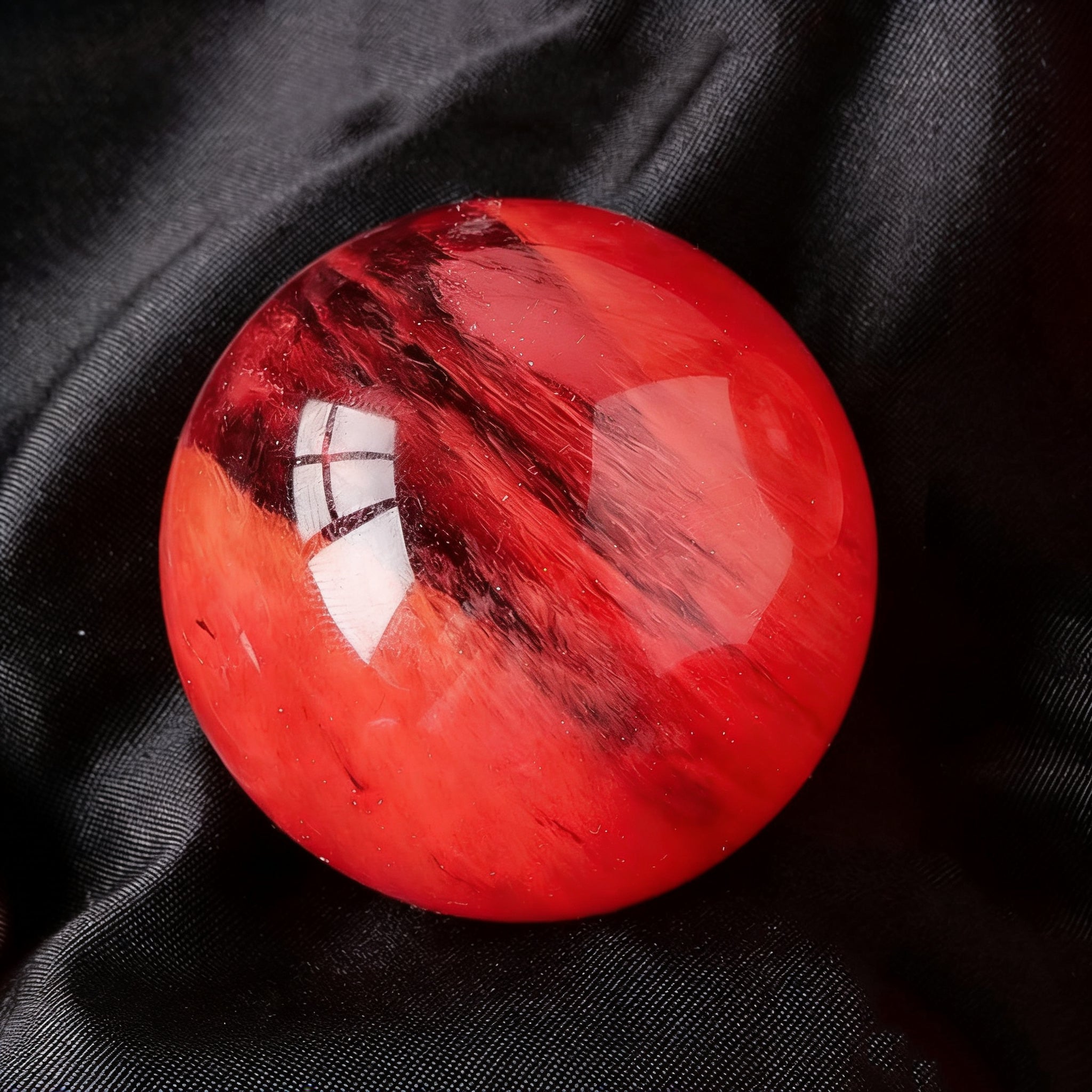 Red Fused Stone Sphere(Comes with a base)