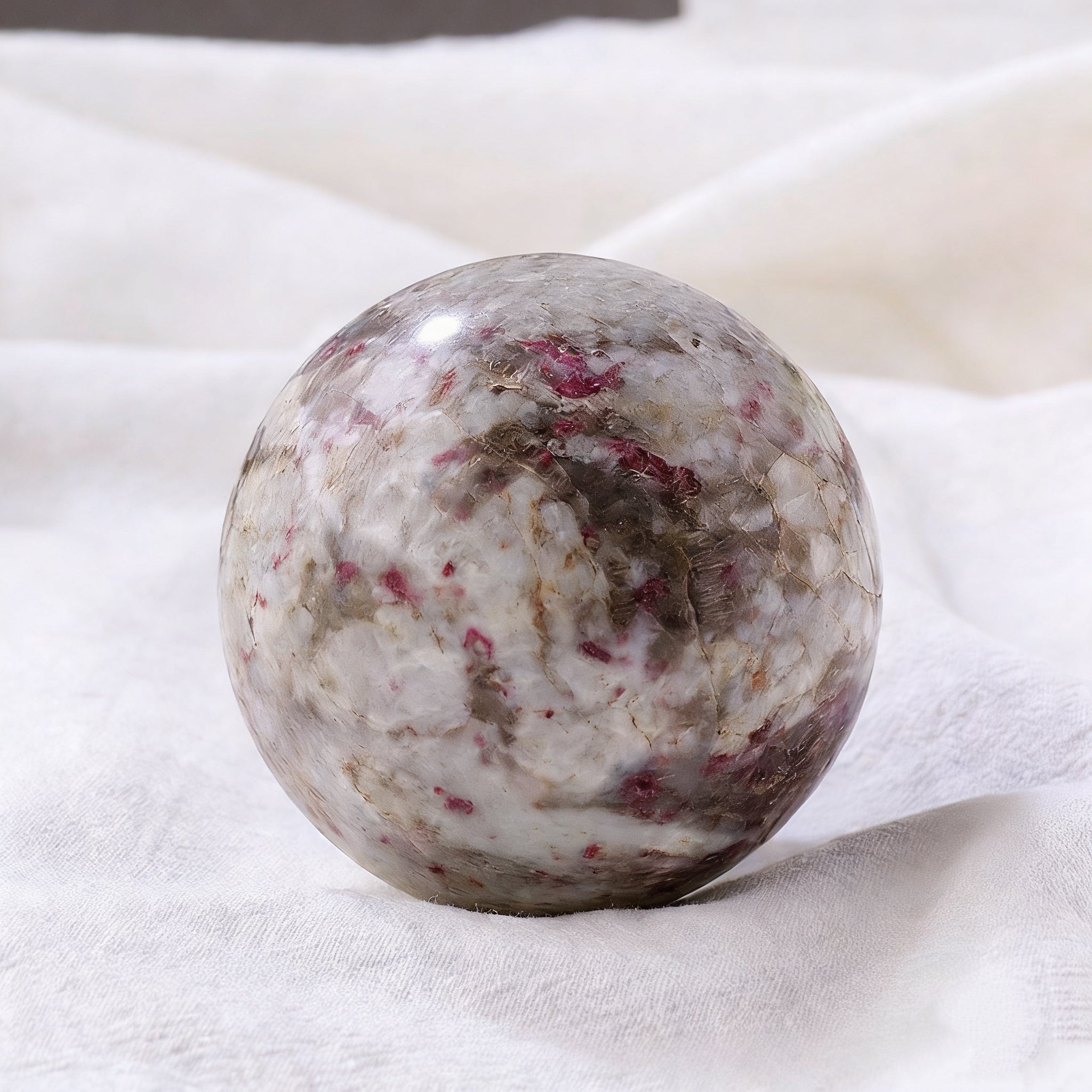 Plum Blossom Tourmaline Sphere(Comes with a base)