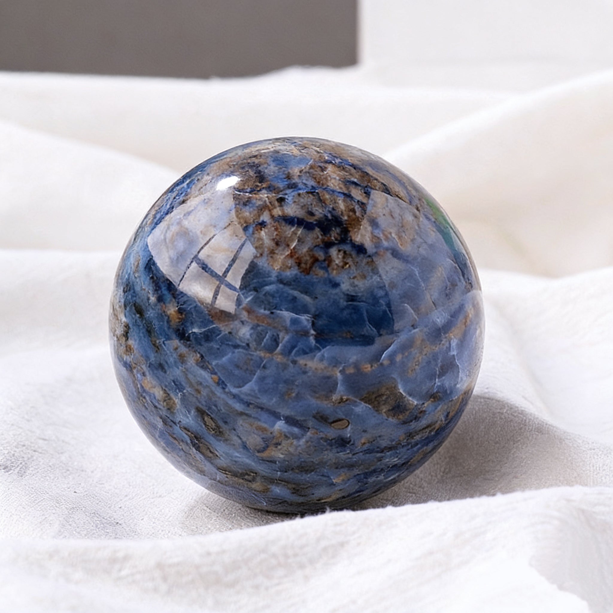 Blue-Veined Stone Sphere(Comes with a base)
