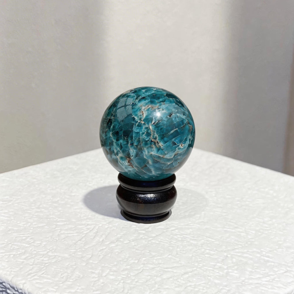 Blue Apatite Sphere(Comes with a base)
