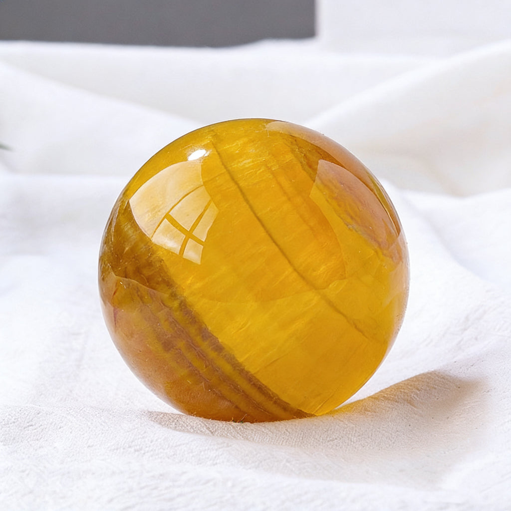 Yellow Fluorite Sphere(Comes with a base)