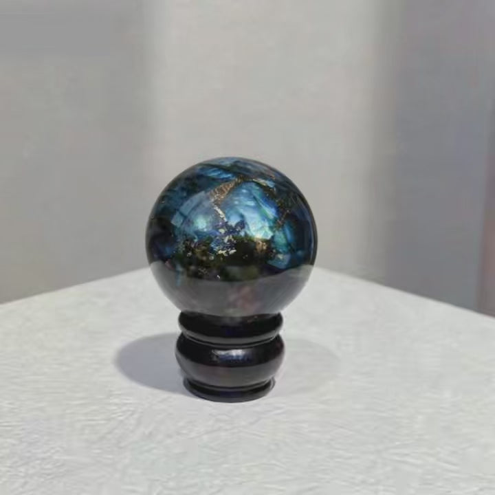 Labradorite Sphere (Blue Flash)(Comes with a base)